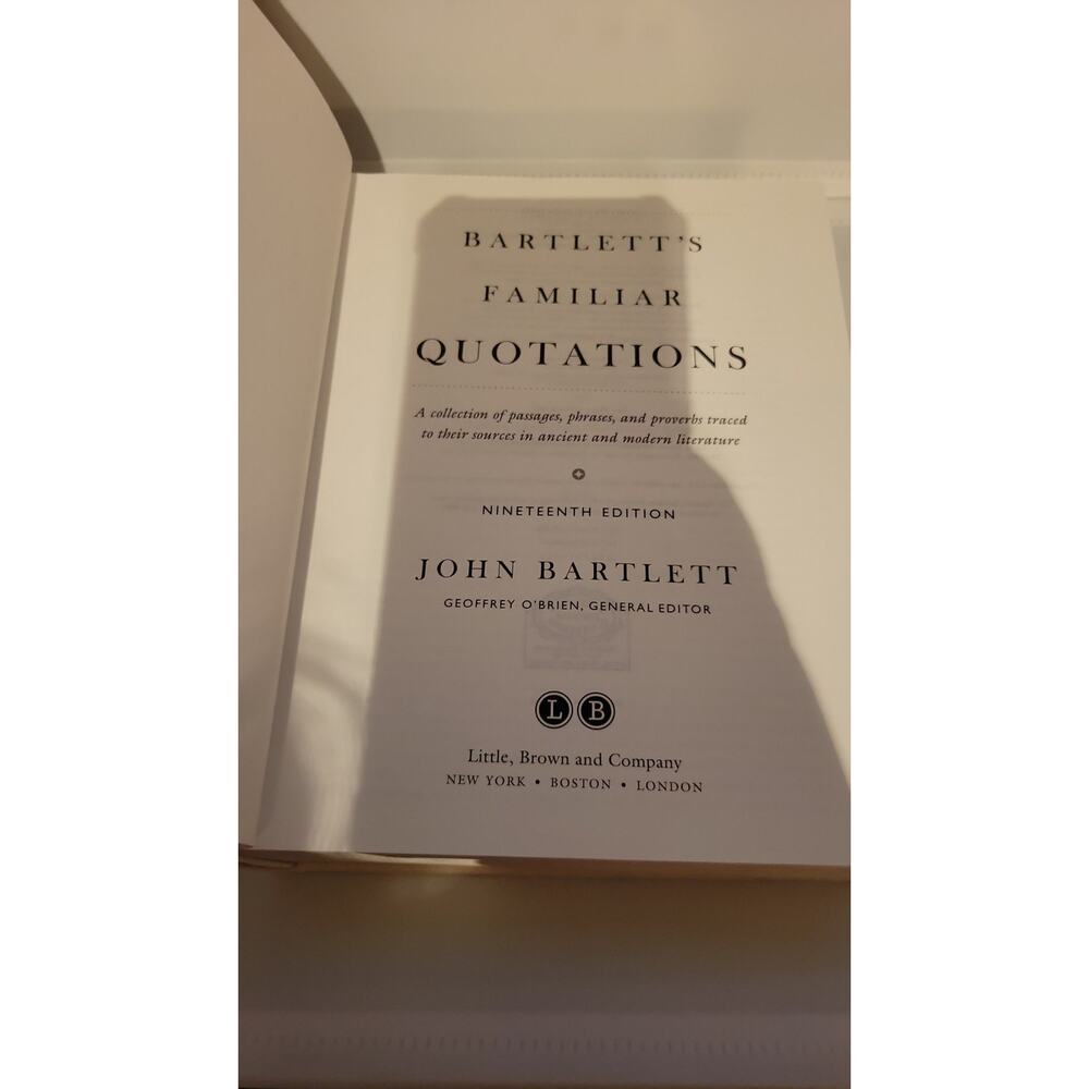 Bartlett's Familiar Quotations Book